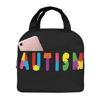 Autism Awareness Jigsaw Puzzle Lunch Bags Insulated Bento Box Lunch Tote Leakproof Picnic Bags Thermal Bag for Woman Girl School One Size