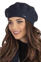 Vivisence elegancki damski beret granatowy, ciepła dzianinowa czapka zimowa, model 7005