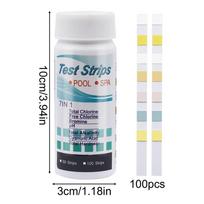 100pcs Multipurpose 7 In 1 Chlorine PH Test Strips SPA Swimming Pool Water Tester Paper Hardness Tool