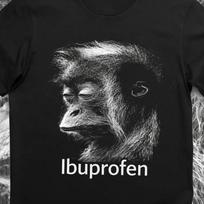 Funny Ibuprofen Monkey Meme Shirt Tired Humor Sarcastic Vintage Graphic Tee XL