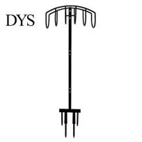 Outdoor Water Hose Holder Garden with 4 Spikes Heavy Duty Metal Stand Weather-resistant Hanger Outside Detachable Reel Rack Organizer Storage juoda