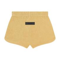 Fear Of God Essentials Drop 2 SS23 Terry Beach Shorts Light Tuscan Retro Letter Tag Women shorts Egg-Yellow FOG-SS23-256 XS