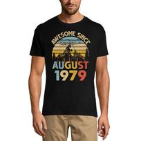 ULTRABASIC Men's T-Shirt Awesome since August 1979 - Vintage Mountain 42nd Birthday Gift Tee Shirt XS