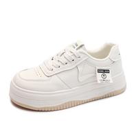 Thick-soled White Shoes Women  Spring New Casual All-match Big Head Bread Board Shoes Women 35