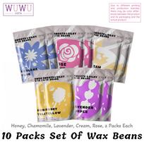 Wuwuvista 50gX10pack vaško pupelių plaukų šalinimas kieto vaško karoliukai depiliuojantis karštas vaškavimo pupelis vaško šildytuvui/vaško šildytuvui Neskausmingas bičių vaškas visų tipų plaukams