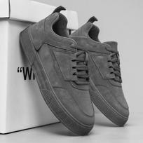 Fashion Men's Skateboarding Shoes Trendy Lace up Thick soled Men Shoes 2024 New Korean Version Platform Comfort Non slip Casual Shoes 39 pilka spalva