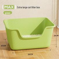 Extra-Large Semi-Enclosed Cat Litter Box: Splash-Proof, Low-Threshold Design for Kittens' Easy Access & Cleanliness Cube Litter Box žalia