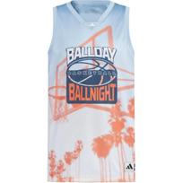 Adidas SS24 Printed Comfortable Breathable Casual Sports Pullover Basketball Vest Men Vests Pink Blue JI9762 L