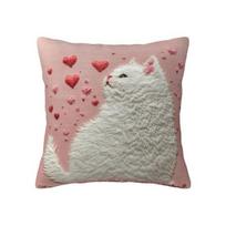45x45CM Dekoratyvinis pagalvėlės užvalkalas Animacinis šuo katė Pagalvės užvalkalas Namų svetainė Miegamasis Sofa-lova Dekoratyvinis kvadratinis pagalvėlės užvalkalas 45x45cm rožinė