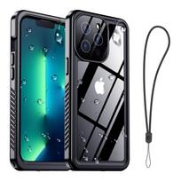 Profesionalus vandeniui atsparus dėklas telefonui IPhone 17 Pro 13 14 Pro Max 15 16 - 360° pilnas apsauginis, atsparus smūgiams, dulkėms, IP68, karštas pardavimas For iPhone 15 juoda