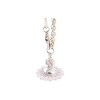 Vivienne Westwood Jordana Petal Shaped Saturn 3D Sphere Pendant Necklace Women necklace Silver Pink 80457443 F,Silver/Pink