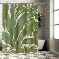 Tropical Leaf Shower Curtain Bring The Lush Greenery Of A Rainforest Into Your Bathroom For A Fresh And Invigorating Experience W60H190(CM)-1 Pcs