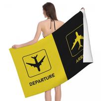 Airplane Pilot Beach Towels Black and White Cool Quick Dry Microfiber Bath Towel Soft Linen Aviation Aviator Pool Travel Decor W30*H60(CM)