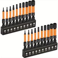 20PCS Hex Head Allen Wrench Bit Set Magnetic Screwdriver Drill Bit Metric Imperial SAE Quick Release 1/4in Hex Shank Impact 50mm 20pcs