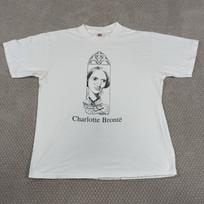 Vtg 90s Charlotte Bronte Art Artist Novel Writer T Shirt Sz L Single Stitch USA XXXXL