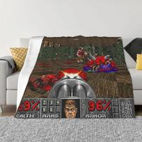 Game Blanket Flannel DOOM Cozy Soft FLeece Bedspread Size: 75*100cm, Weight: 230 GSM
