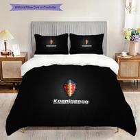 Koenigsegg Luxury Supercar Brand Bedding (1 * duvet cover + 2 * pillowcase, without core) 2D Flat Duvet cover and pillowcase Soft and comfortable 135x200cm