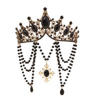 Luxury Gothic Crowns Headpiece Stage Performance Goddess Glory Headwear  Wedding