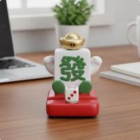Mahjong Tile Phone Holder Practical Gift Chinese Good Luck Stand Hands Viewing Desk Decoration Fa