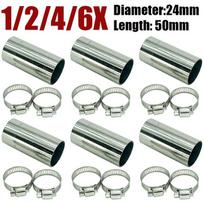 1/2/4/6X 24mm 50mm Length Air Diesel Parking Heater Exhaust Pipe Connector Adapter Vent Hose With Clamps For Webasto Eberspacher 1X