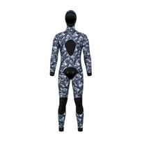 3mm Diving Suit Hooded Thickened Spearfishing Surfing Freediving Set for Autumn Winter Blue Scale Blue Scale XL