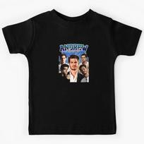 Andrew Garfield Blue Tone Dramatic Portrait Collage Kids T-Shirt 160