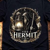 The Hermit Tarot Card Shirt, Major Arcana Tee, Dark Academia T-Shirt, Vintage Occult Graphic, Gothic Tarot Reader Gift S