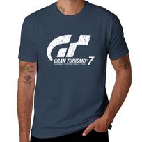 Gran Turismo 7 Distressed Logo Tshirt Basic Plain Short Sleeve Crew Neck Tee S