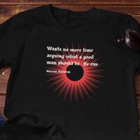 Stoic T-Shirt - Marcus Aurelius Quote - What A Good Man Is - Cotton Tee L