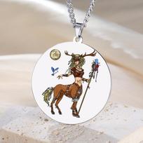 Dawapara Centaur Shaman Necklace Centaur Sagittarius Necklace Greek Mythology Pendant Stainless Steel Jewelry