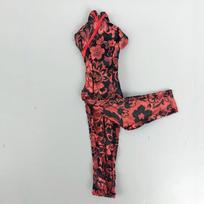 Red Floral Fashion Doll Clothes For Barbie Doll Dress Outfits Chinese Traditional Qipao Clothing 1/6 Dolls Accessories Kids Toy raudona