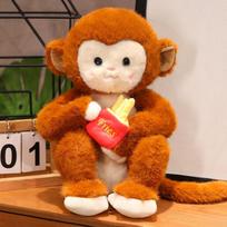New Cute Fries Little Monkey Doll Creative Plush Toy Monkey Doll Birthday Gift 25 cm kg]