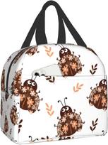 Dots Ladybug Lunch Box Insulation Lunch Bag for Women Men Reusable Lunch Tote Bags Perfect for Office Camping Hiking Picnic 22x20x13CM smėlis