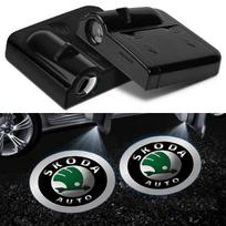 2 vnt. Automobilio durų emblemos šviesa LED pasveikinimo lemputė Belaidis lazerinis projektorius Skoda Octavia MK2 MK3 2 3 A7 Fabia Karoq Kodiaq Superb Rapid Kamiq
