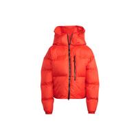 Adidas X Stella McCartney Truenature trumpa dygsniuota žiemos striukė su gobtuvu ir logotipu, moteriška striukė, raudona IL9614 S