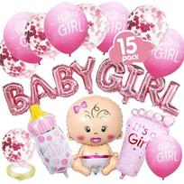 15 PCS Baby boy girl aluminum balloon set baby Christening baptism bath bottle foot aluminum balloon baby shower decoration As the picture