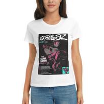 Women TShirt Music Band Gorillaz Summer Short Sleeve Tees Round Neck Cotton T Shirts Clothes Tops Streetwear S