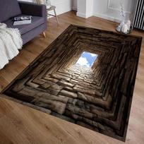 3D Optical Illusion Stripe Area Rug Non Slip Floor Mat for Living Room Bedroom Modern Minimalist Home Decor Visual Trick Art 40X60CM