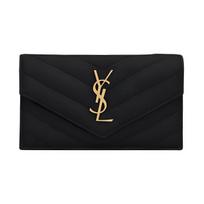 Saint Laurent Ysl Logo Small Lambskin Card Holder Women Accessories Black 612808-AAA44-1000 Basic Set (Bag+Dust Bag)