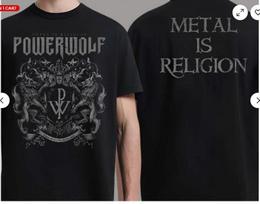 Powerwolf Crest Metal Is Religion Two Sides Unisex T-Shirt XL