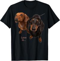 Dachshund Shirt Doxie Mom Dad Love Wiener Dog Puppy Cute Tee T-Shirt Unisex Tee S