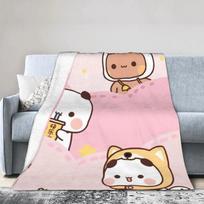 Soft Flannel Blanket for Kids Cute Bubu Dudu Airplane Design Ideal for Travel Sofa Bed Cover Outdoor Use Size: 75*100cm, Weight: 230 GSM