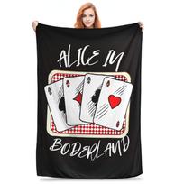 ALICE IN BORDERLAND Blanket Soft Warm Flannel Throw Blanket Bedding for Bed Living room Picnic Travel Home Couch Size: 75*100cm, Weight: 230 GSM