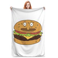 Bob as a Burger Blankets Portable Flannel Sofa Throw Blanket for Home Bedroom Travel Throws Bedspread Quilt Size: 75*100cm, Weight: 230 GSM