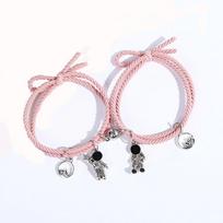 Friends Astronaut Men Magnet Wristband Eachother Hand Rope Couple Bracelet Valentine's Day Gift rožinė