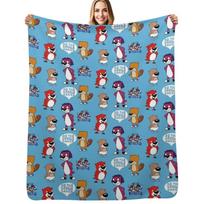 Jelly, Peanut, Butter, Munchy Otter Art Combo Pack Throw Blanket Soft Breathable Blanket for Night Sleeping Size: 75*100cm, Weight: 230 GSM