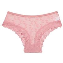 Lingerie Low-Rise Sheer Mesh Underwear Transparent Butterfly Lace Trim Briefs Floral Seamless Perspective Underwear Female 1XL&1pc