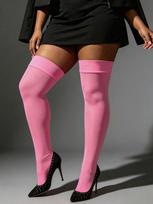 50D Womens Semi-Sheer Thigh High Stockings, Velvet Microfiber Compression Socks, Thin Knee High For Spring Summer 0XL2Xl