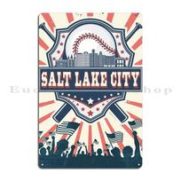Salt Lake City Skyline Metal Plaque Poster Party Garage Club Design Pub Design Wall Decor Tin Sign Poster 20X30CM