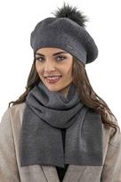 Vivisence 7035kmpl ciemnoszary uni komplet beret+szalik
